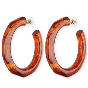 Resin oorbellen dark amber - brown