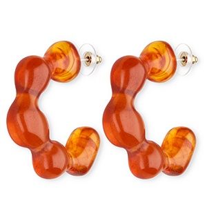 Resin oorbellen dark orange
