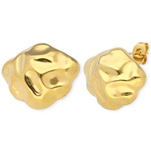 Oorbellen irregular with loop Gold