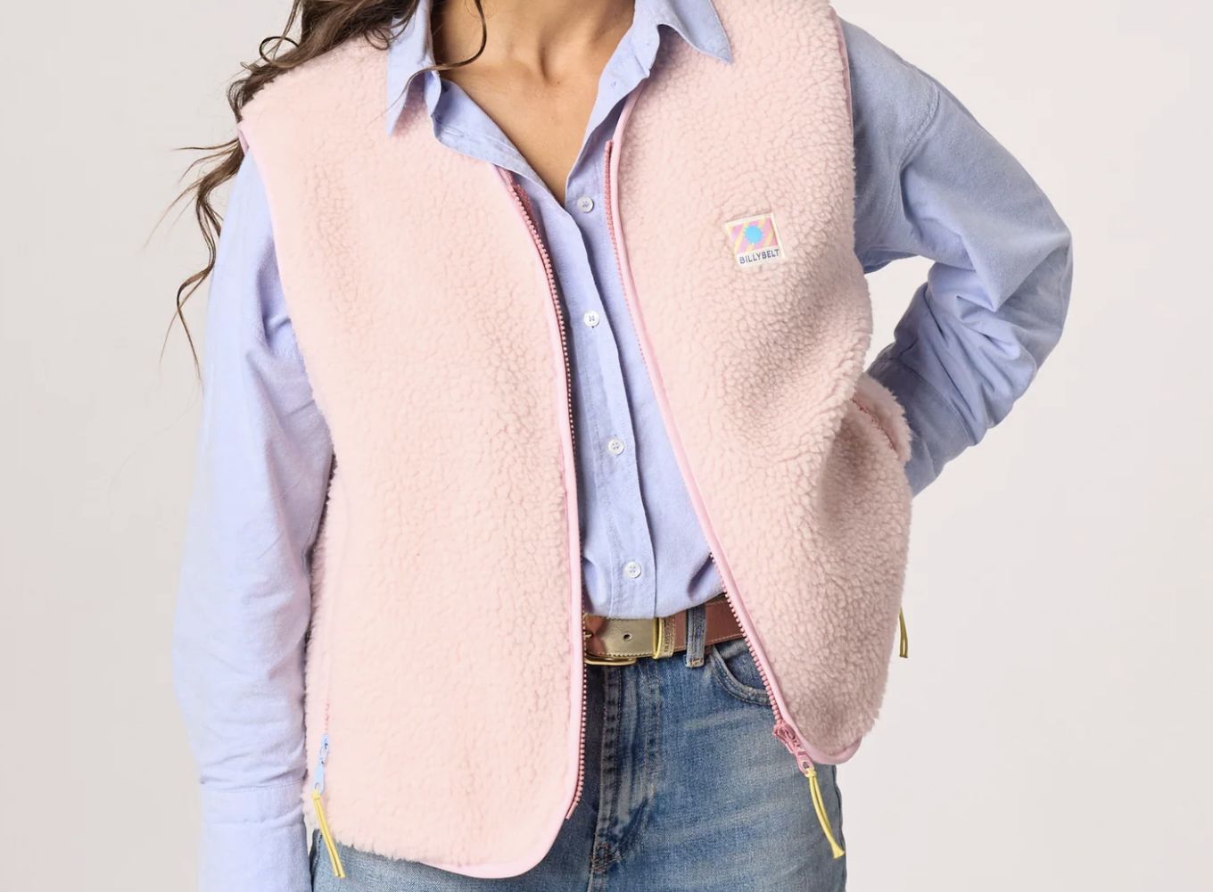 Billybelt · Dames sherpa jas met rits - Roze