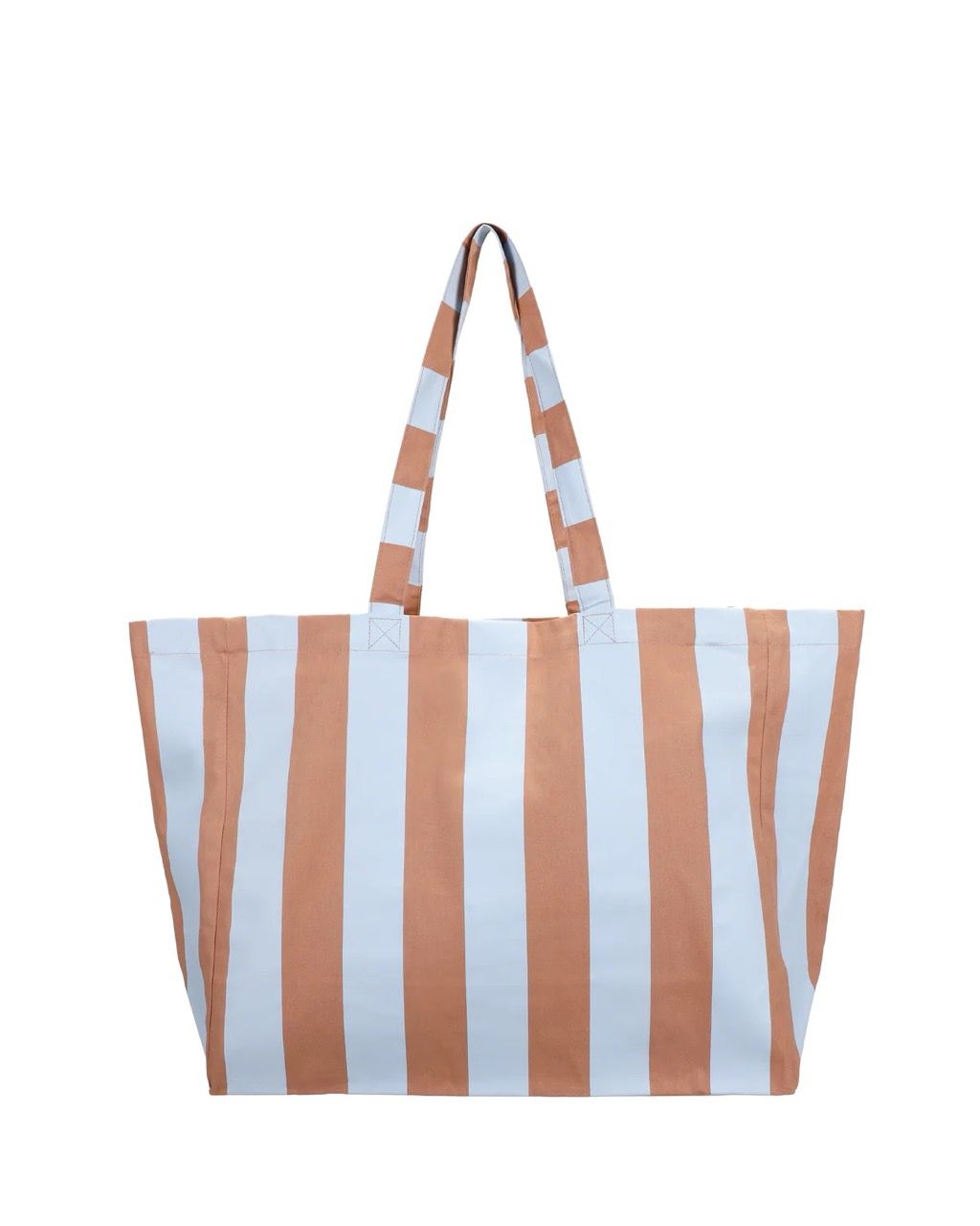 Katoenen strand tas · stripes · cloud blue - maple whirl