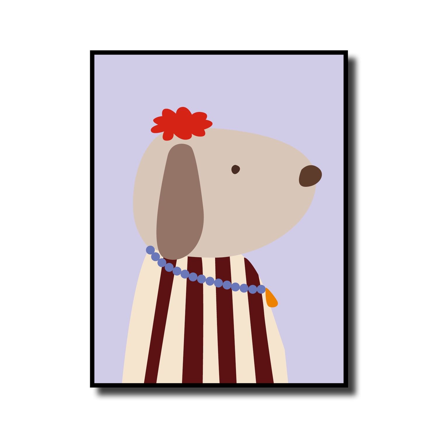 Print in lijst 'Kids dog lila'