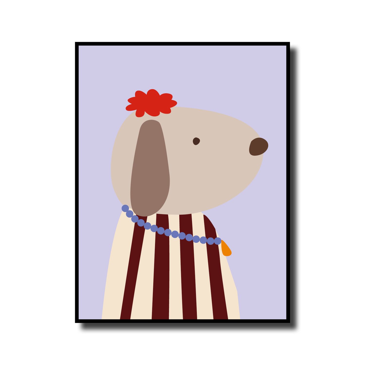 Print in lijst 'Kids dog lila'