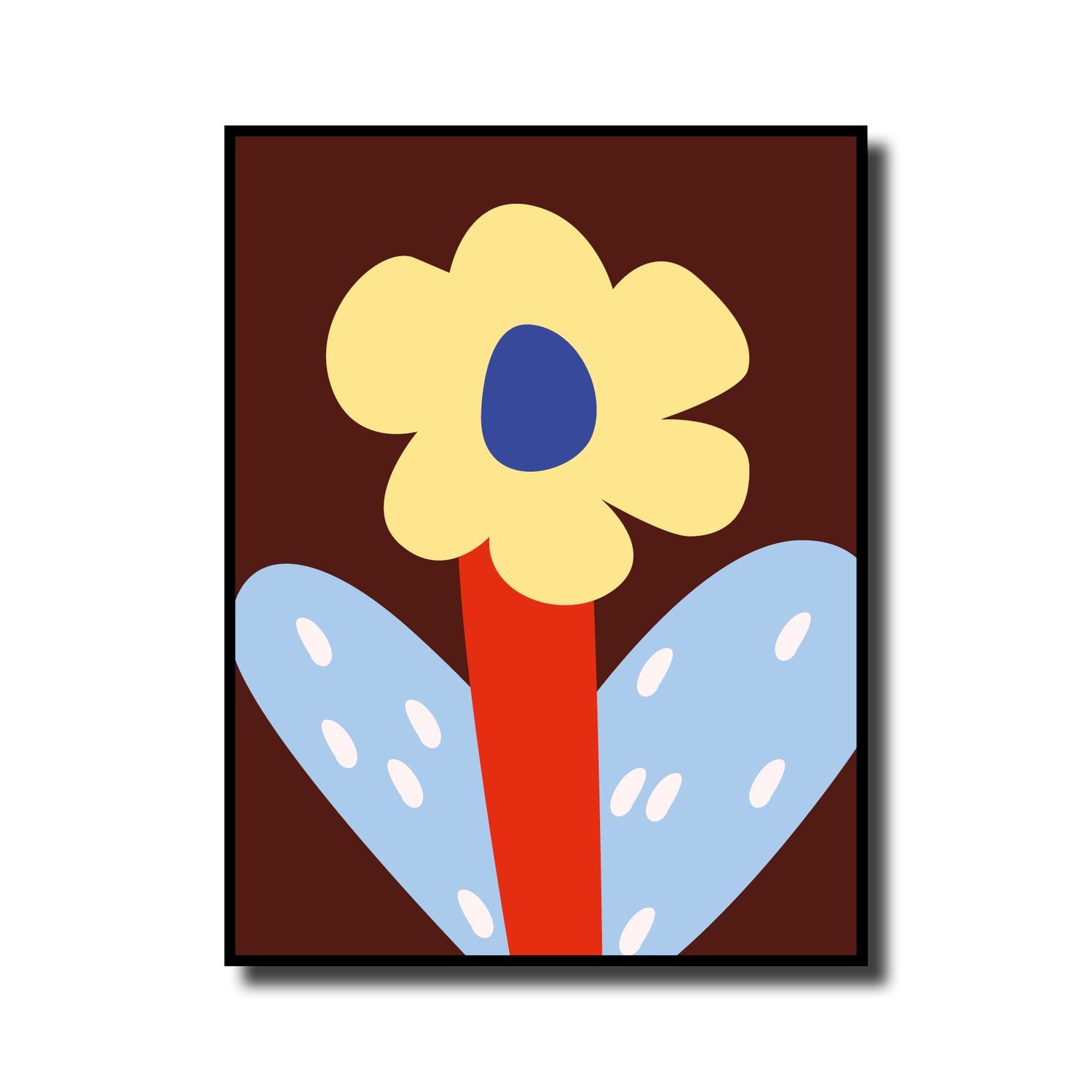 Print in lijst 'Flower aubergine'
