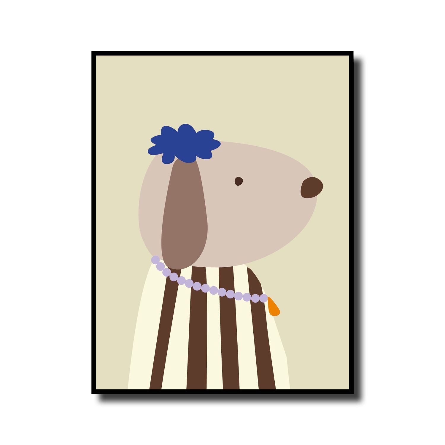 Print in lijst 'Dog beige'