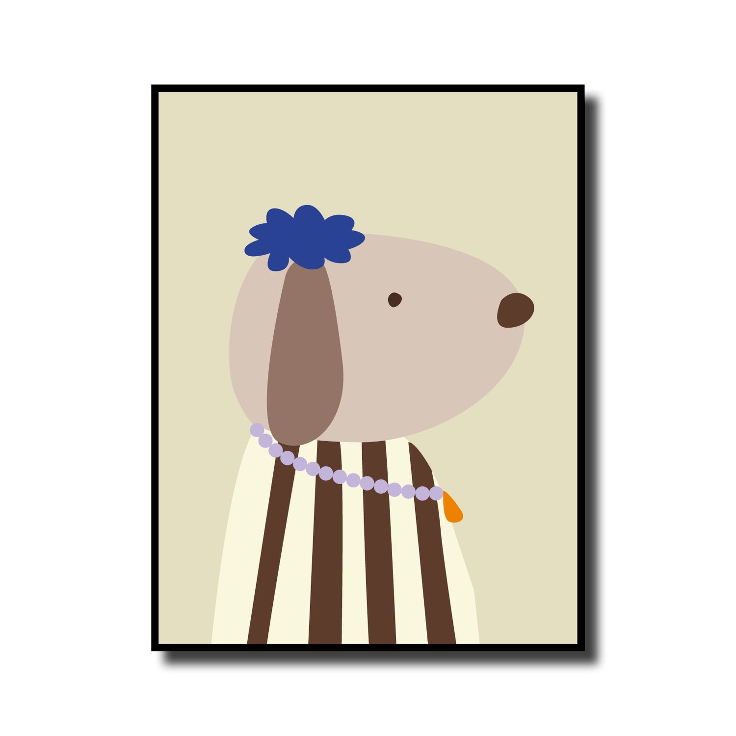 Print in lijst 'Dog beige'