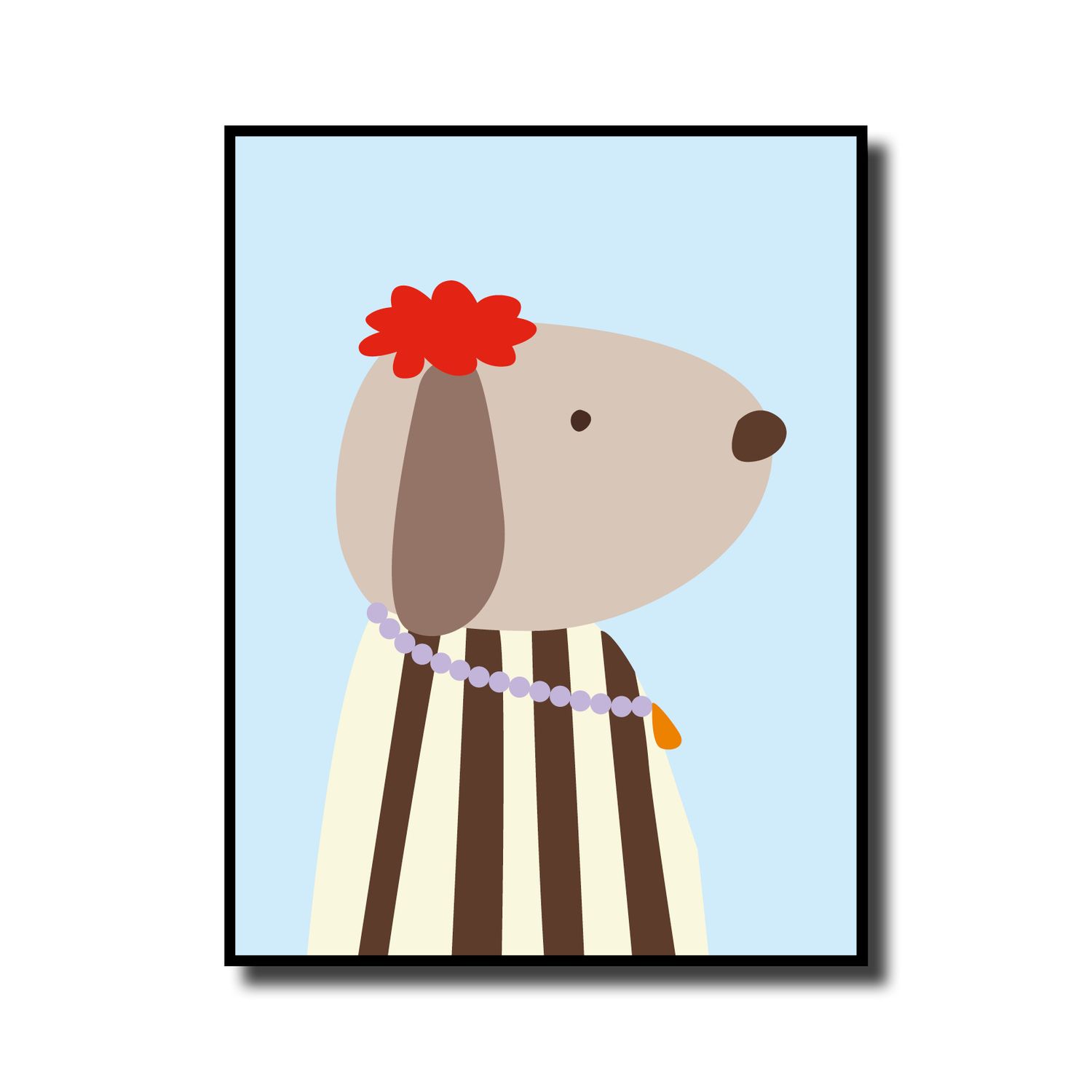 Print in lijst 'Dog grey'