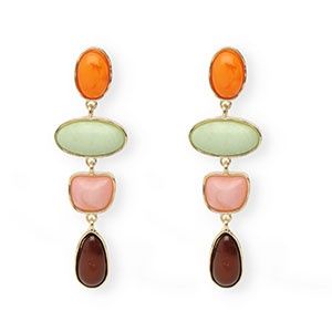 Oorbellen goud, oranje, groen, roze, bruin