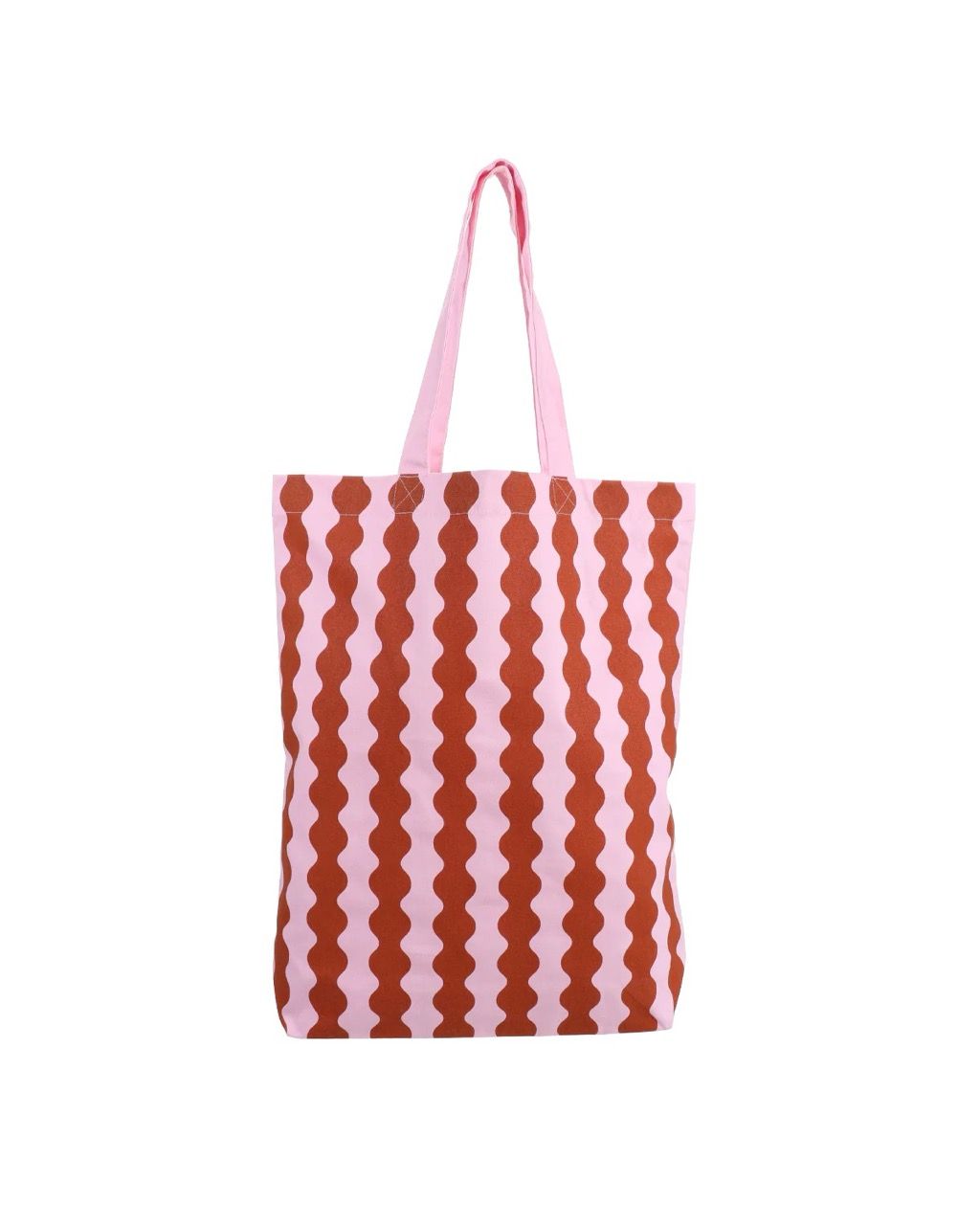 Katoenen tas ·Wavy · light fuchsia + rust