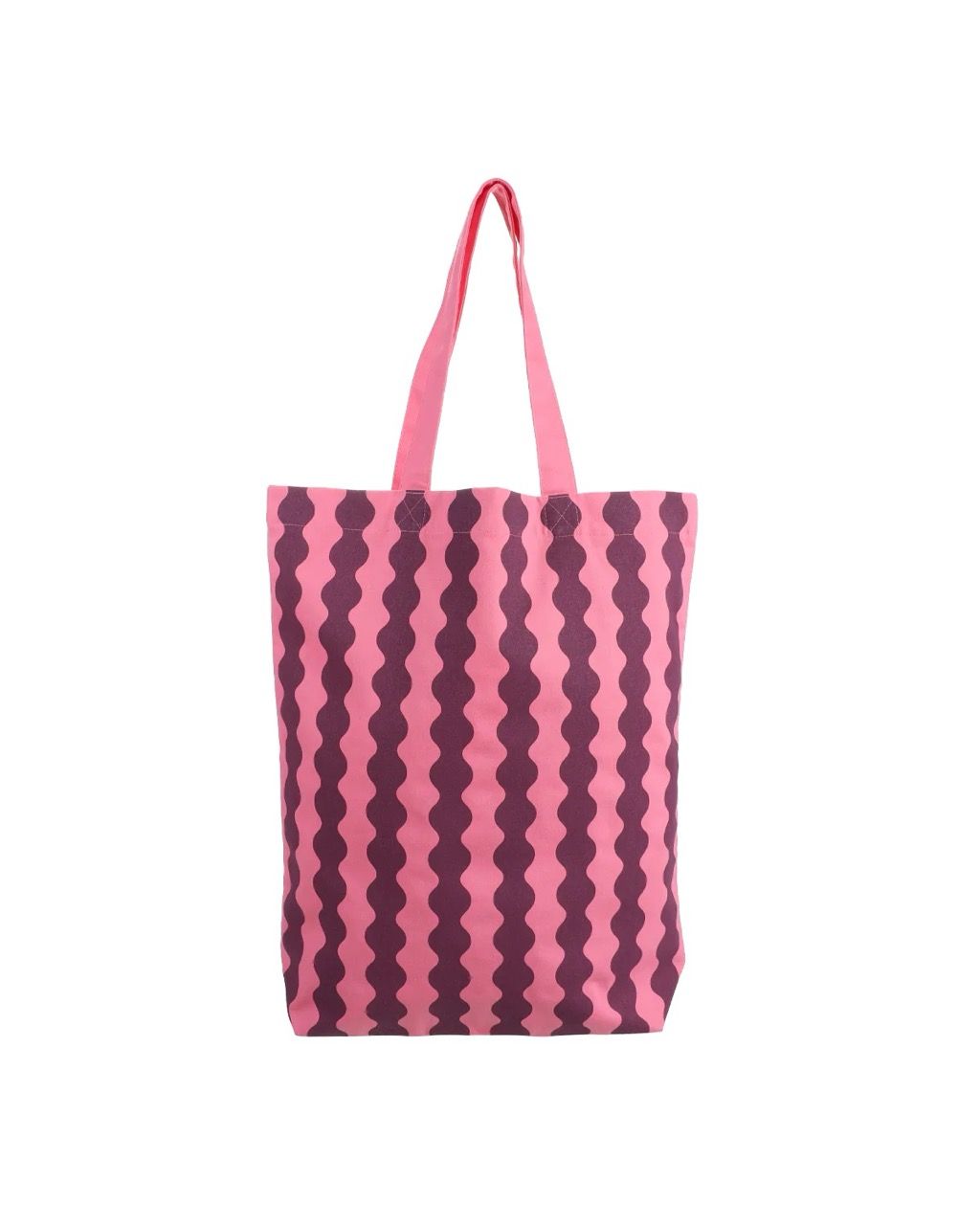 Katoenen tas · Wavy · grapefruit + dark rose
