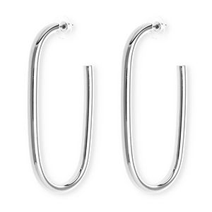 Oorbellen oval silver