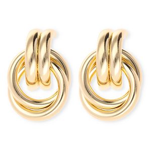 Oorstekers double ring gold