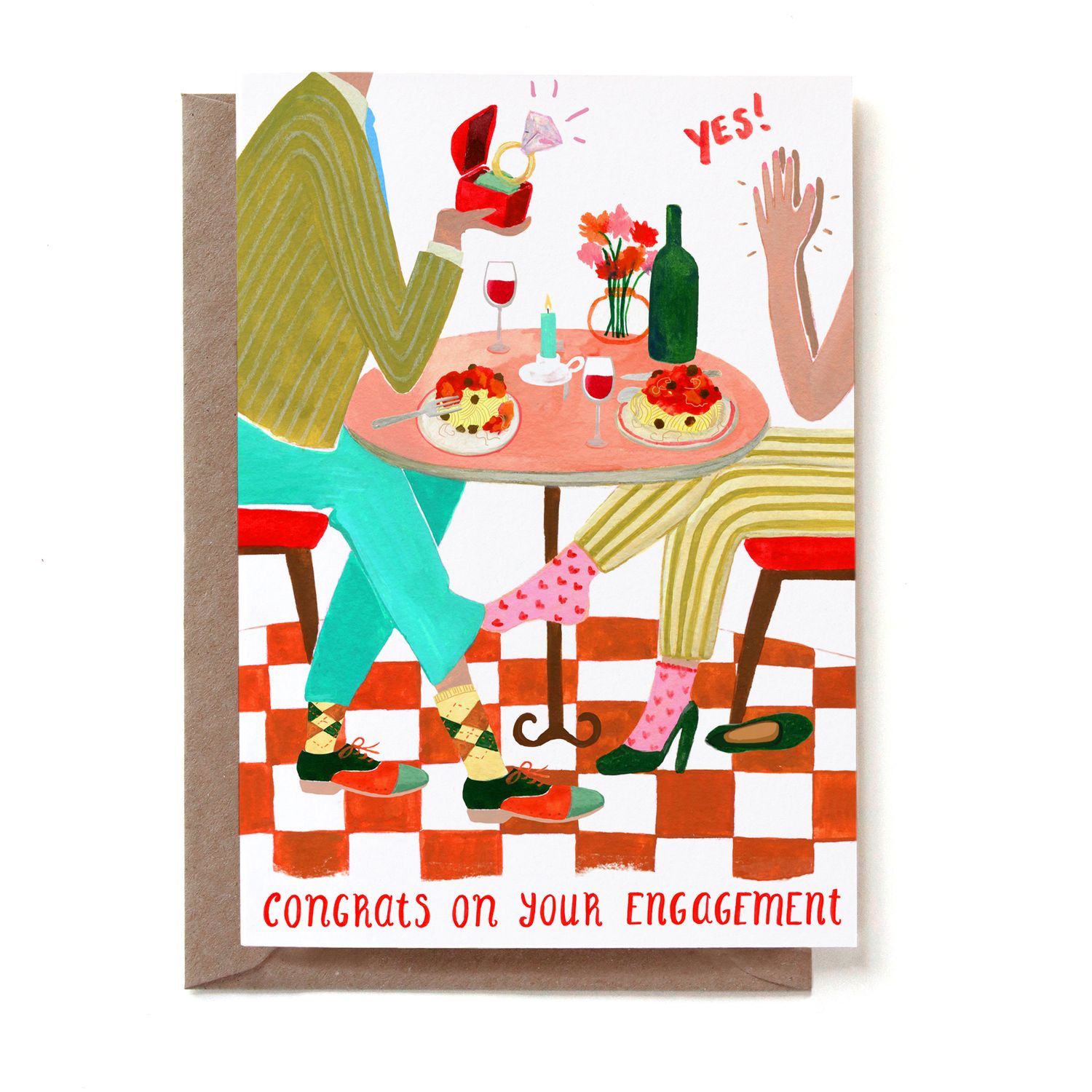 Wenskaart · "congrats on your engagement"