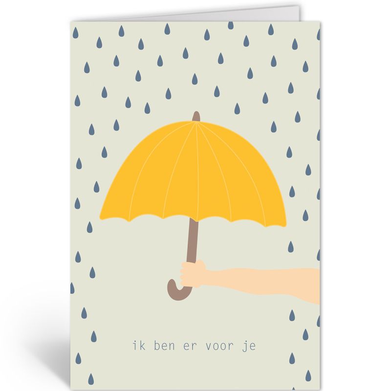 Wenskaart · `'ik ben er voor je" - paraplu