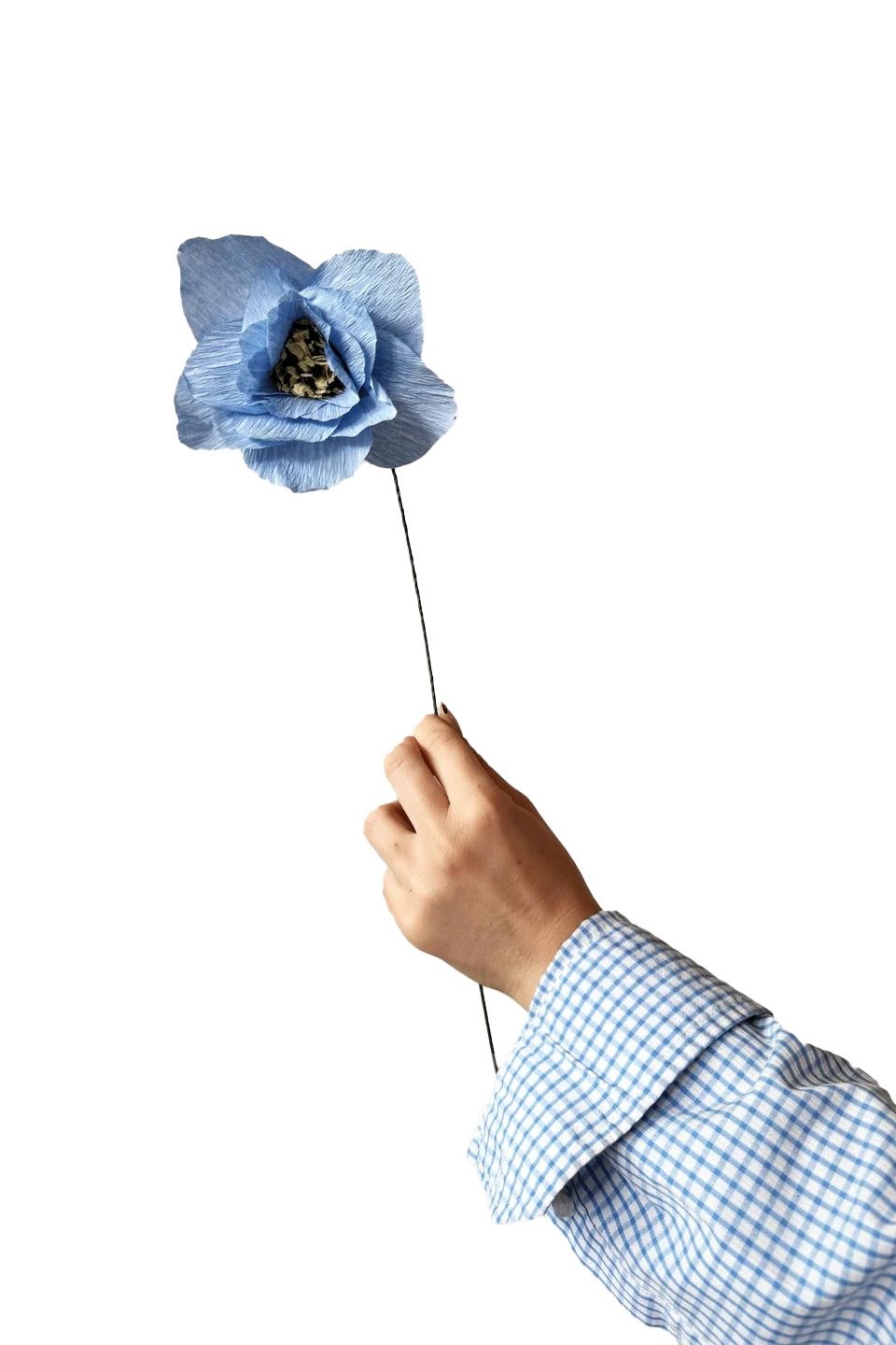Studio About · Paper flower poppy light blue