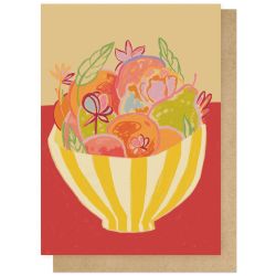 Wenskaart Fruit and Flowers Bowl