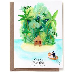 Wenskaart · 'wedding honeymoon island'