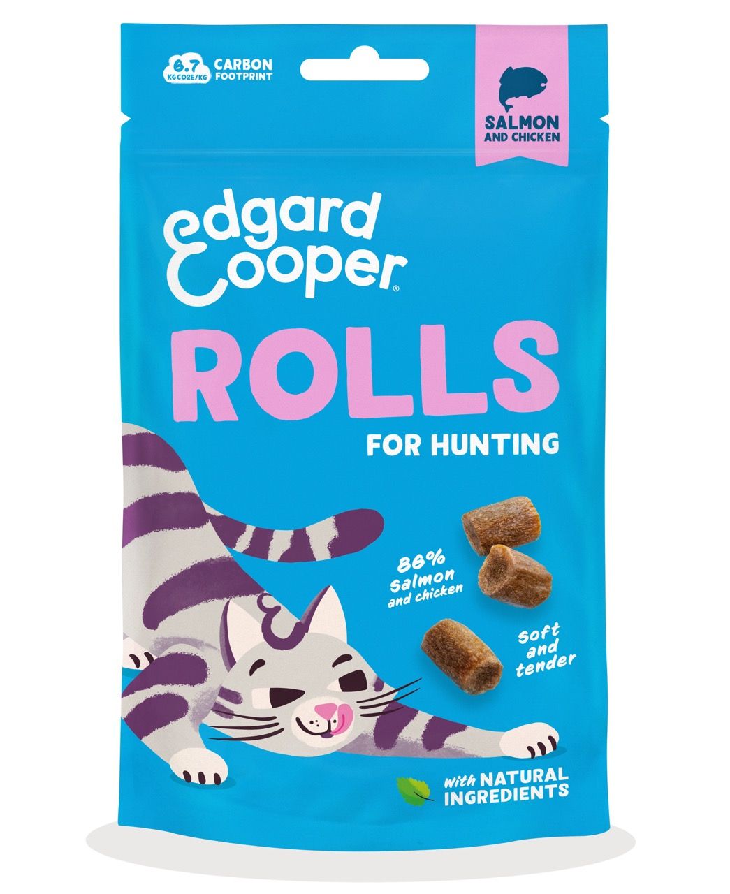 Edgard Cooper · Kattensnack · Rolls Zalm Kip 45g