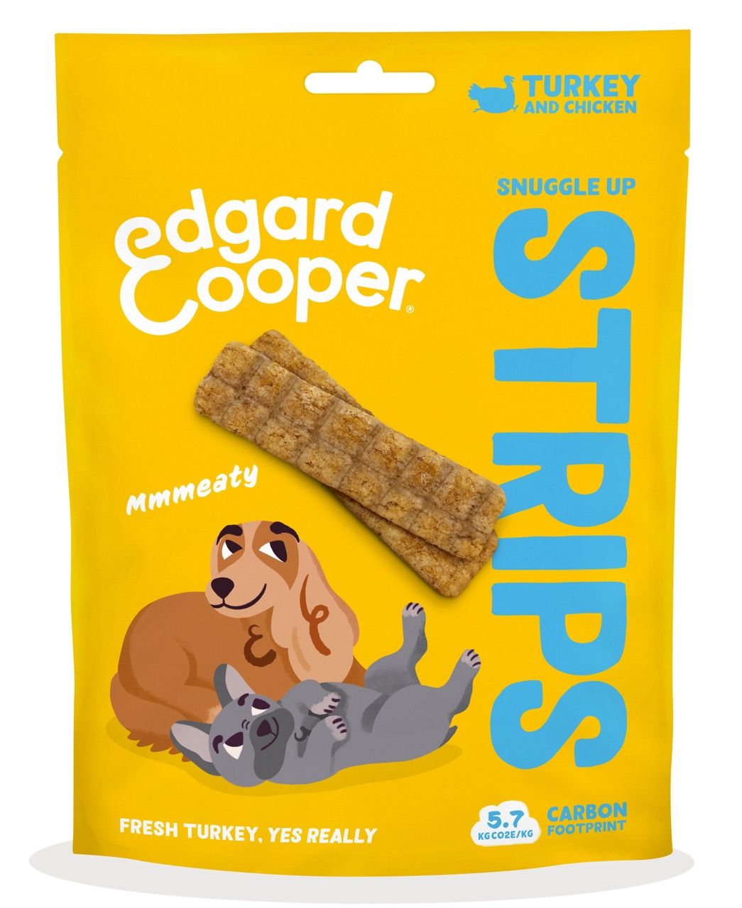 Edgard Cooper · Hondensnack · Strips Kalkoen Kip 75g