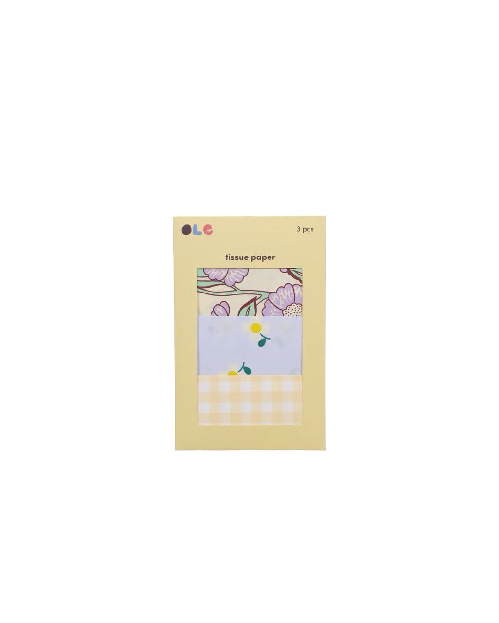 Ole · tissue paper · flower blockprint + little flower + square