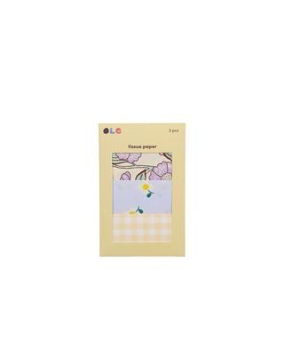 Ole · tissue paper · flower blockprint + little flower + square