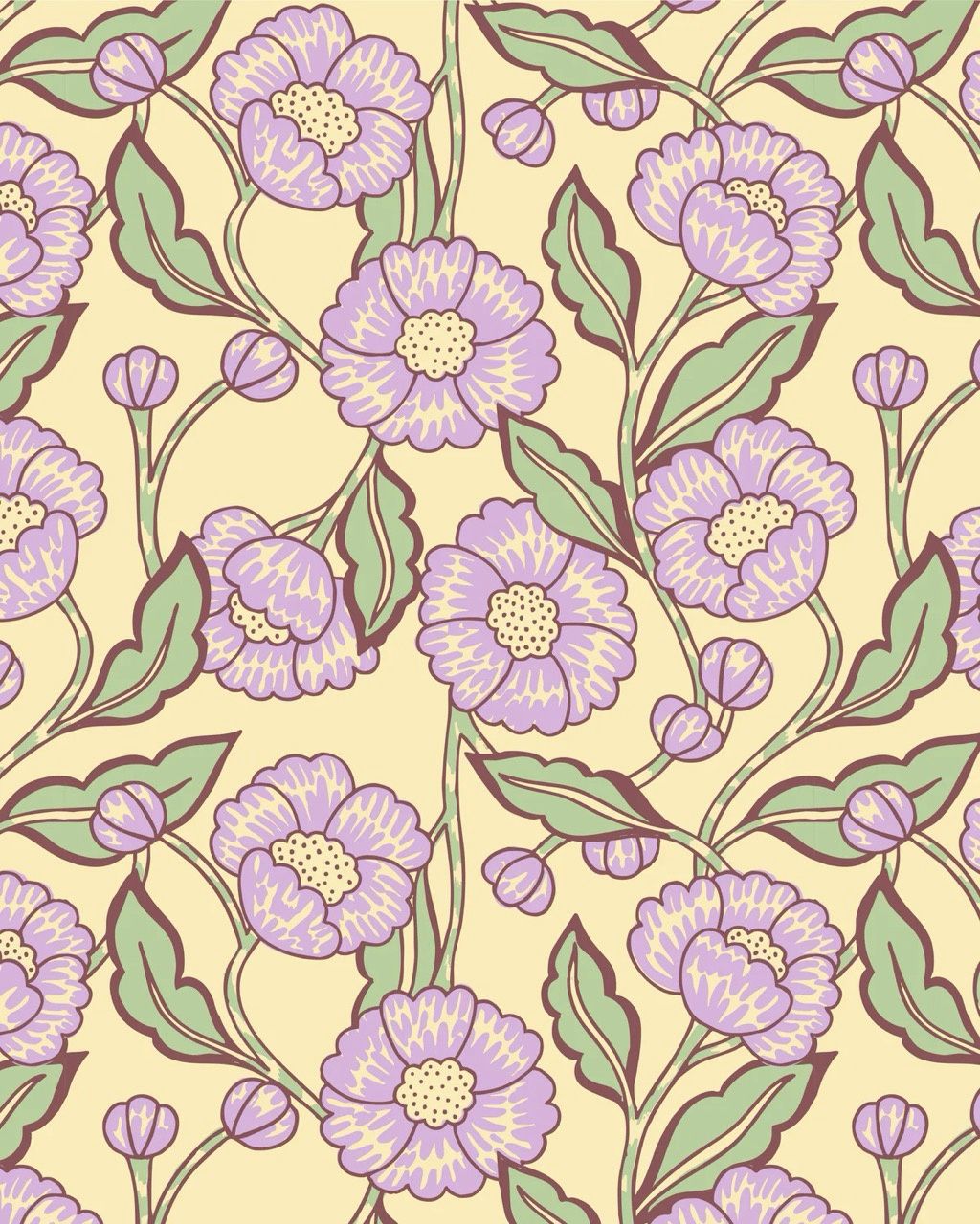 Ole · tissue paper · flower blockprint + little flower + square