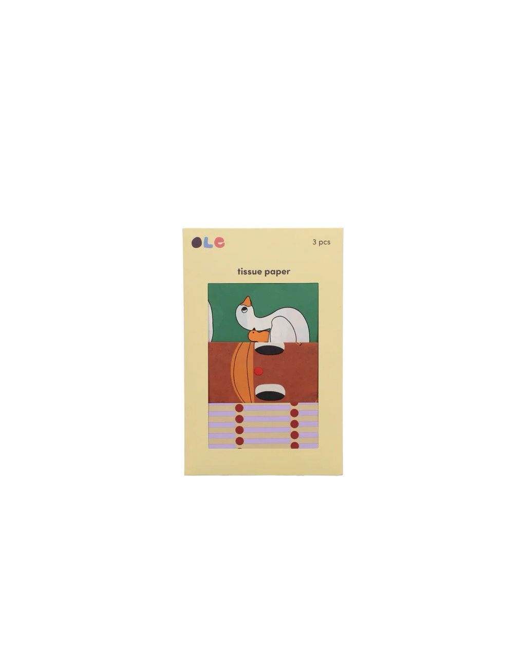 Ole · tissue paper · swan + banana + matches