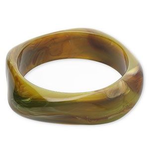 Hars armband bangle · Olijfgroen-bruin-wit