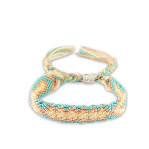 Enkelbandje geweven · mint turquoise perzik