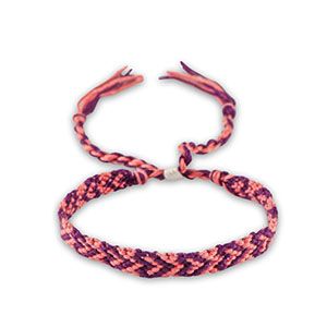 Armband geweven · grape purple-coral pink