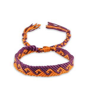 Armband geweven · grape purple-orange peel