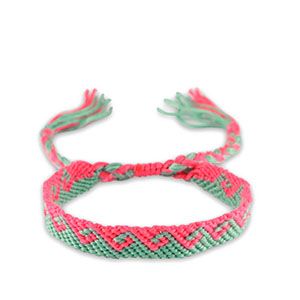 Armband geweven · neon pink-turquoise
