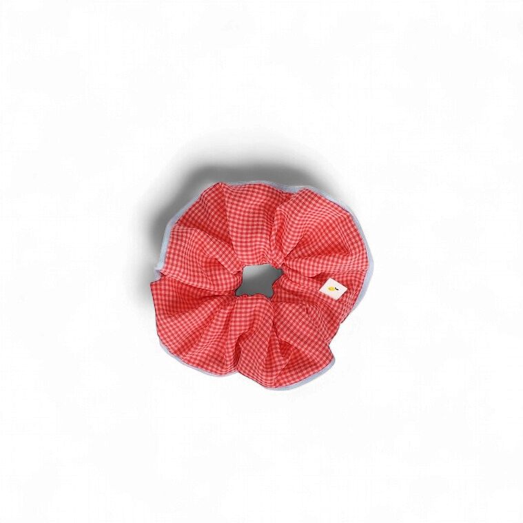 Scrunchie · lemon tree gingham flower + rose