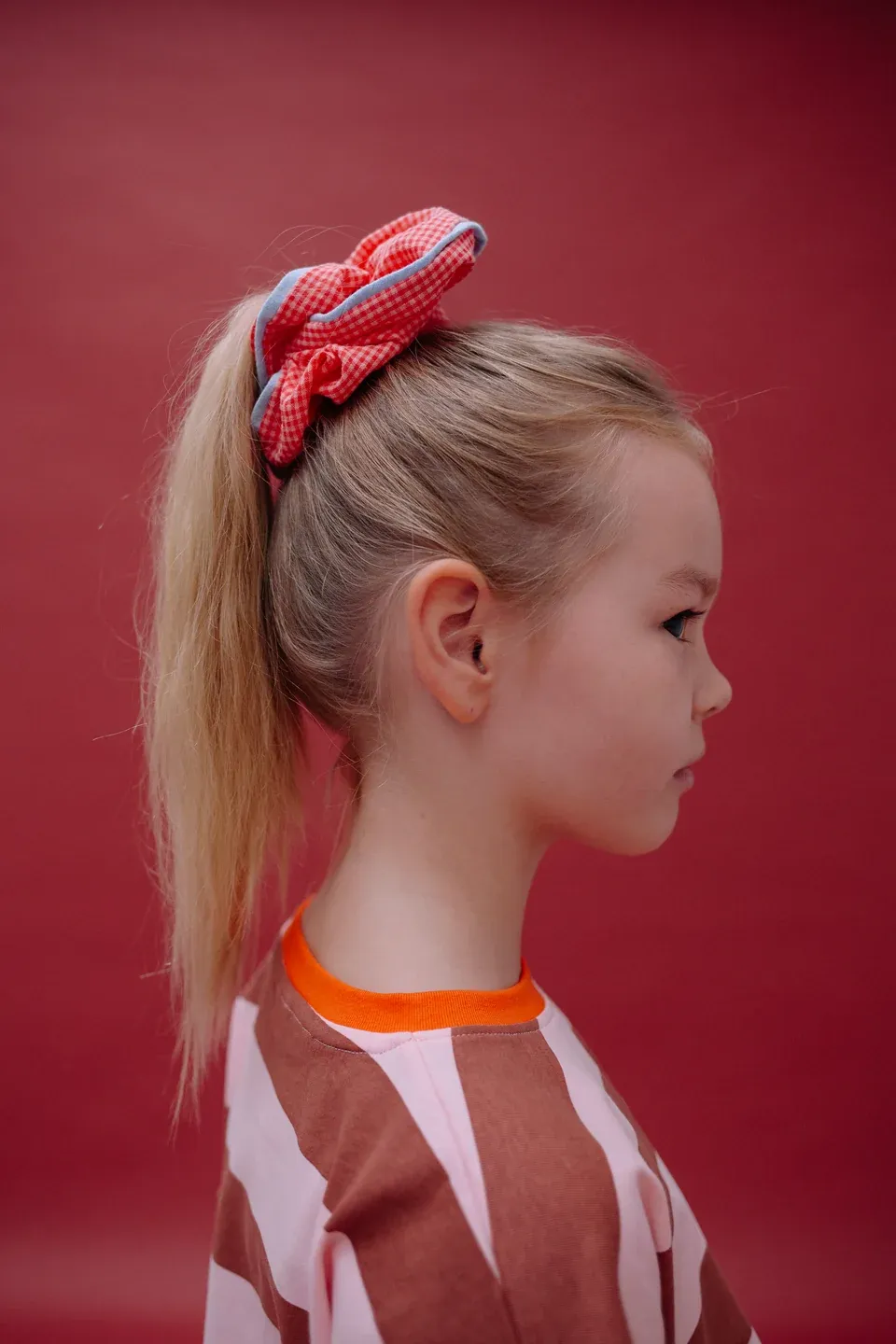 Scrunchie · lemon tree gingham flower + rose