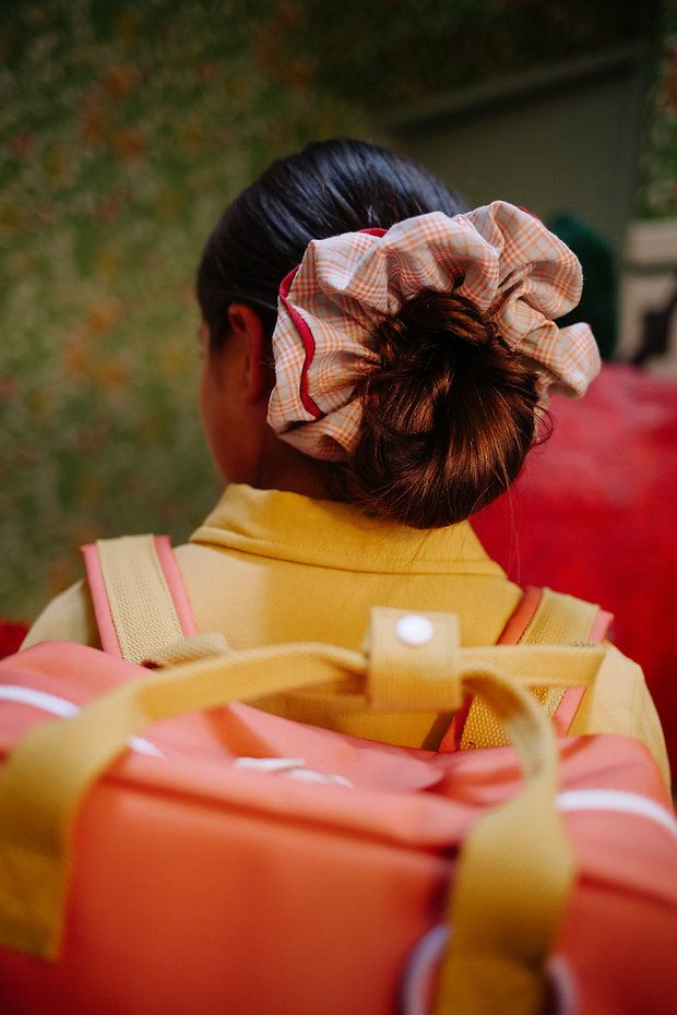 Scrunchie · lemon tree tartan fern + rosehip