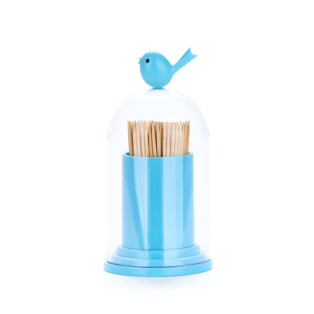 Balvi · tandenstoker- en wattenstaafjeshouder Birdie - blauw