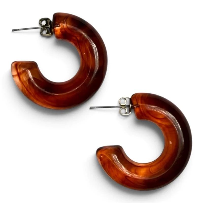 Bybjor · Earrings marble · Brown