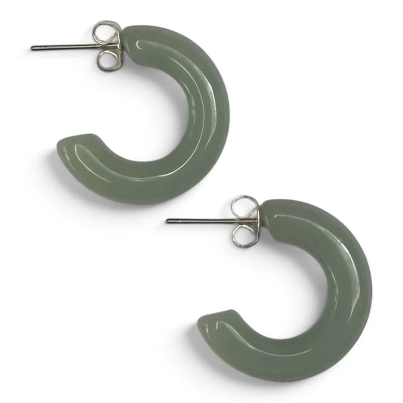 Bybjor · Earrings hoop resin · Bluegrey