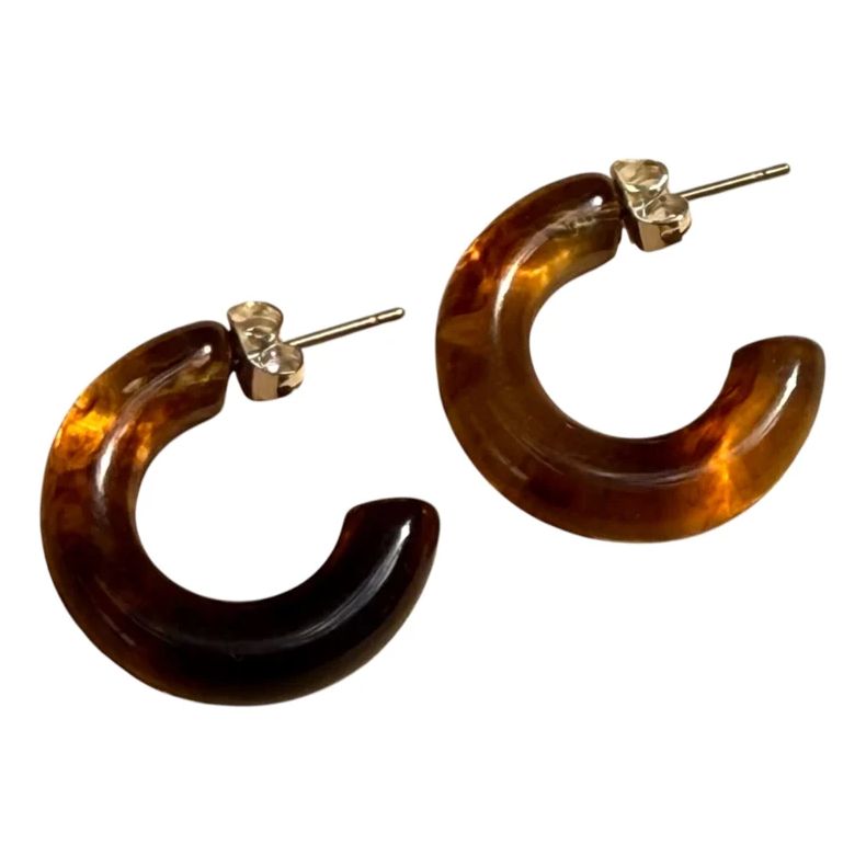 Bybjor · Earrings hoop resin · Brown