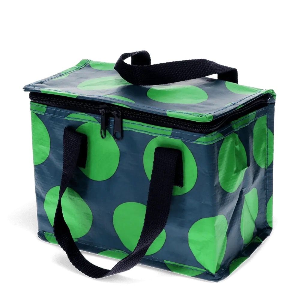 REX · Koeltas/lunchtas - Stip groen op blauw