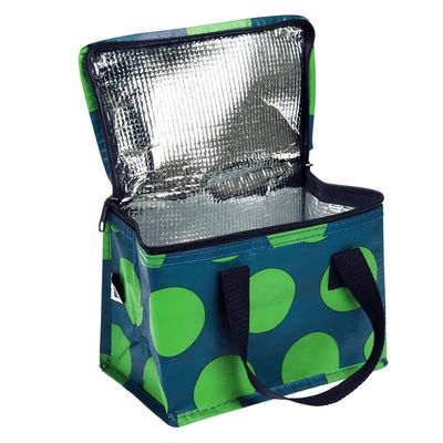 REX · Koeltas/lunchtas - Stip groen op blauw