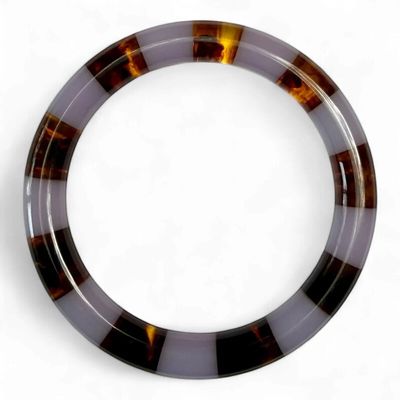Bybjor · Stripe Bangle Armband · Brown Marble / Lila