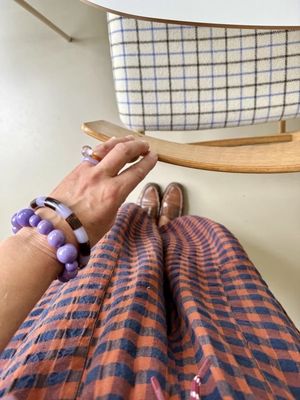 Bybjor · Stripe Bangle Armband · Brown Marble / Lila
