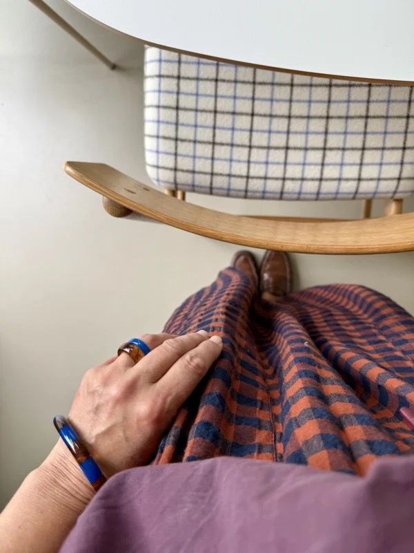 Bybjor · Stripe Bangle Armband · Brown Marble / Blue
