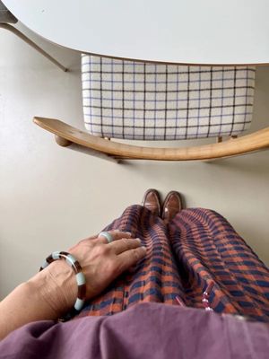 Bybjor · Stripe Bangle Armband · Brown Marble / Dusty Blue