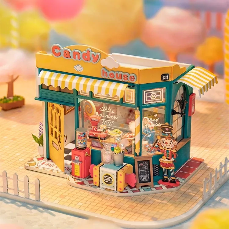 ROKR Regenbogen Süßwarenladen "Rainbow Candy House" Holz Puzzle