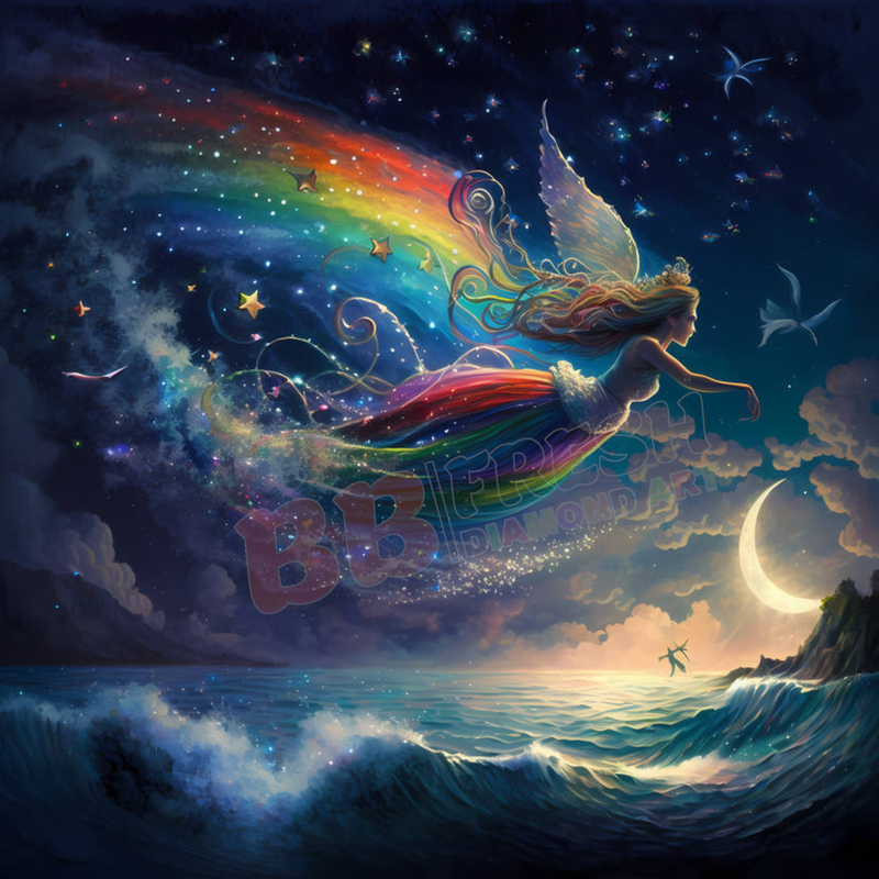Schutzengel im Universum - 80x80 cm