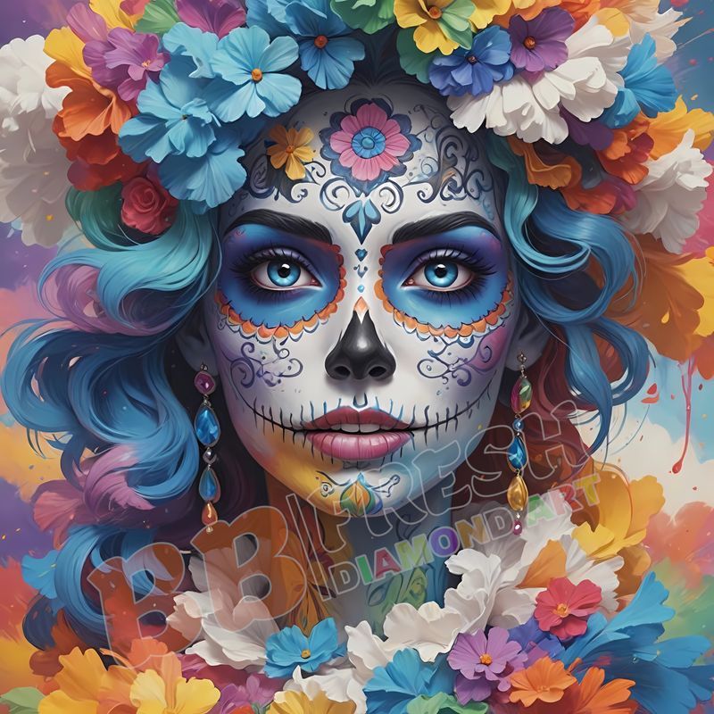 Bunte La Catrina Muerta - 50x50cm