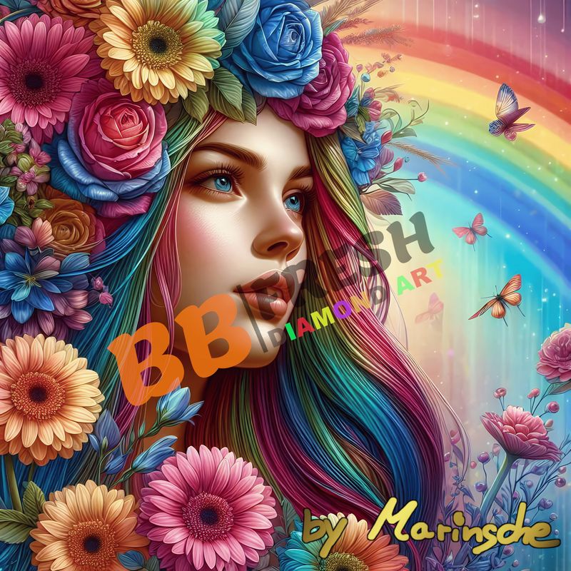 Rainbow Flower Girl by Marinsche
