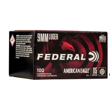 Federal HG Ammo 9mm LUGER 115 FMJ 100/Box